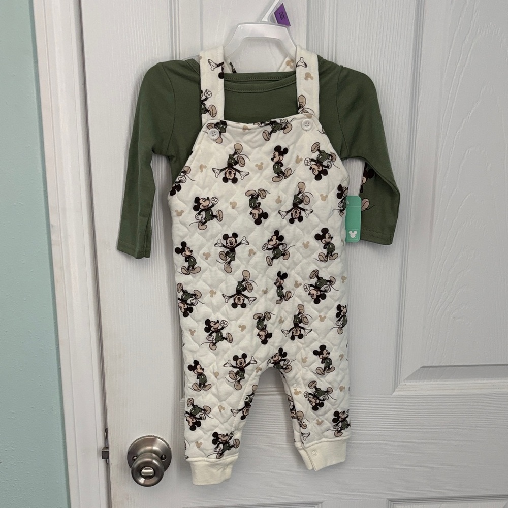 Brand new Mickey Mouse infant overall set size 3 to 6 months.